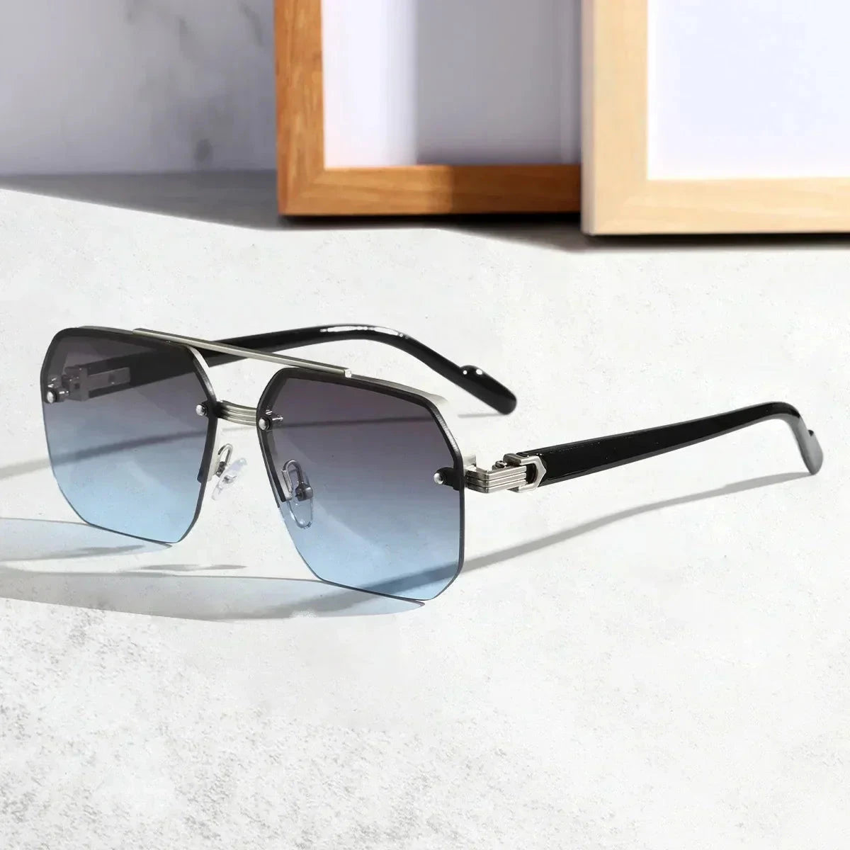 Nova Polarized Sunglasses | Free Gift Gratti Official Silver Blue