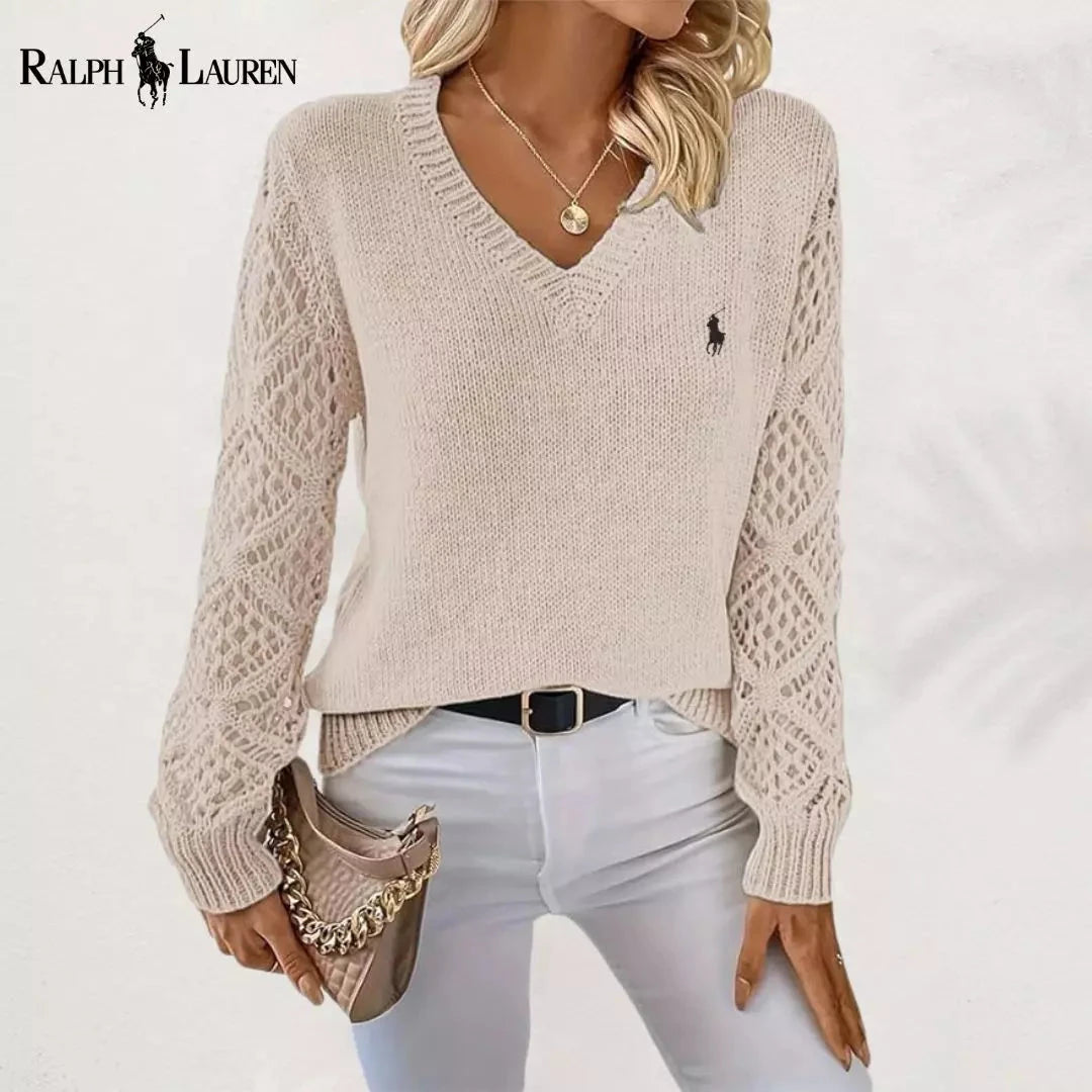 R&L Velia Knit Sweater Gratti London Beige S
