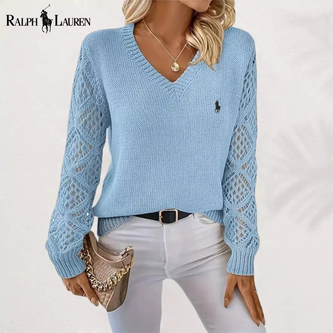 R&L Velia Knit Sweater Gratti London Blue S