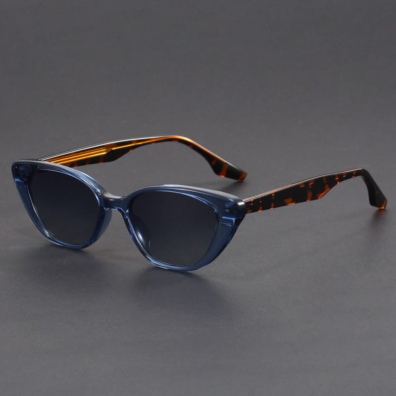 Damen Sonnenbrille Cat-Eye | Retro Brille mit Schildpatt-Bügeln blau [ Herrenkollektion - Sonnenbrille - Freizeitbrille ] 231 - Damen Sonnenbrille Cat-Eye Gratti Offiziell Blau 
