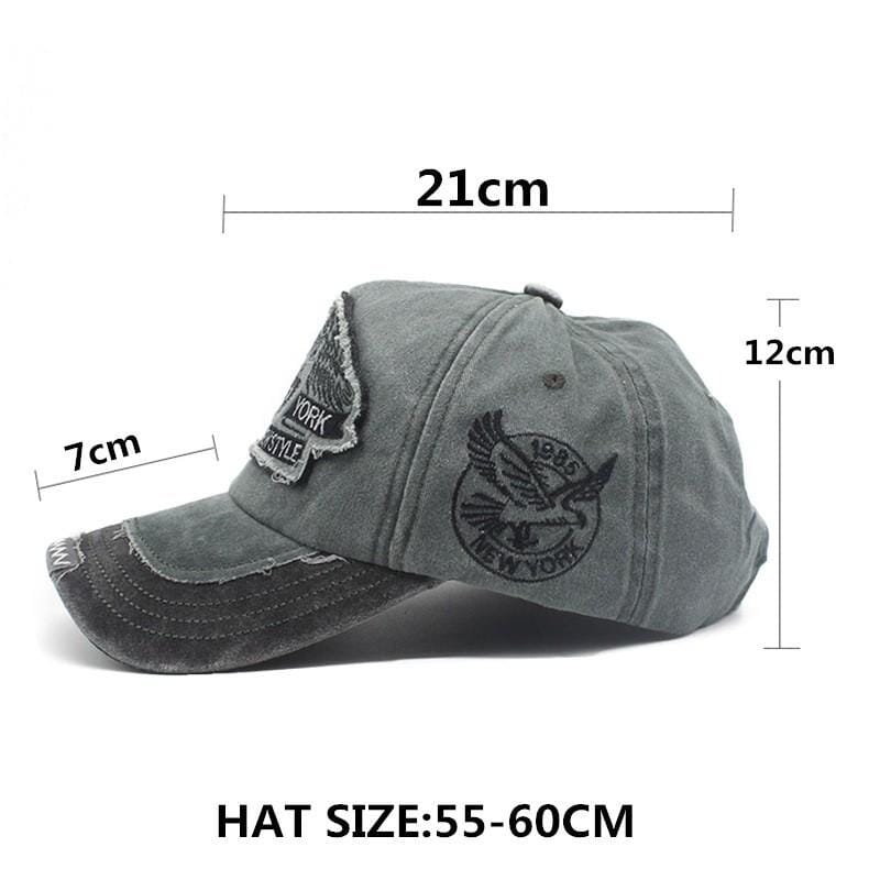 Herren Baseball Cap Vintage | Used-Look Kappe mit Stickerei grau [ Herrenkollektion - Caps - Accessoires ] 59 - Herren Baseball Cap Vintage Gratti Paris 