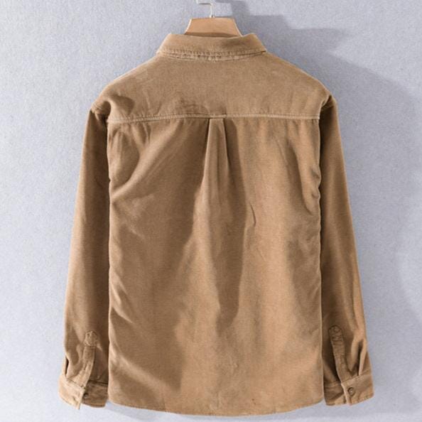 Herren Cordjacke mit Fleecefutter | Warme Winterjacke lässig braun [ Herrenkollektion - Jacken - Langarmhemden ] 202 - Herren Cordjacke mit Fleecefutter Gratti Offiziell 