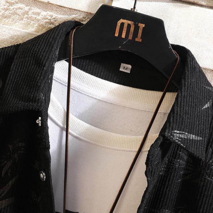 Herren Cordjacke mit Muster | Lässiges Cordhemd als Übergangsjacke braun [ Herrenkollektion - Jacken - Langarmhemden ] 193 - Herren Cordjacke mit Muster Gratti Offiziell 