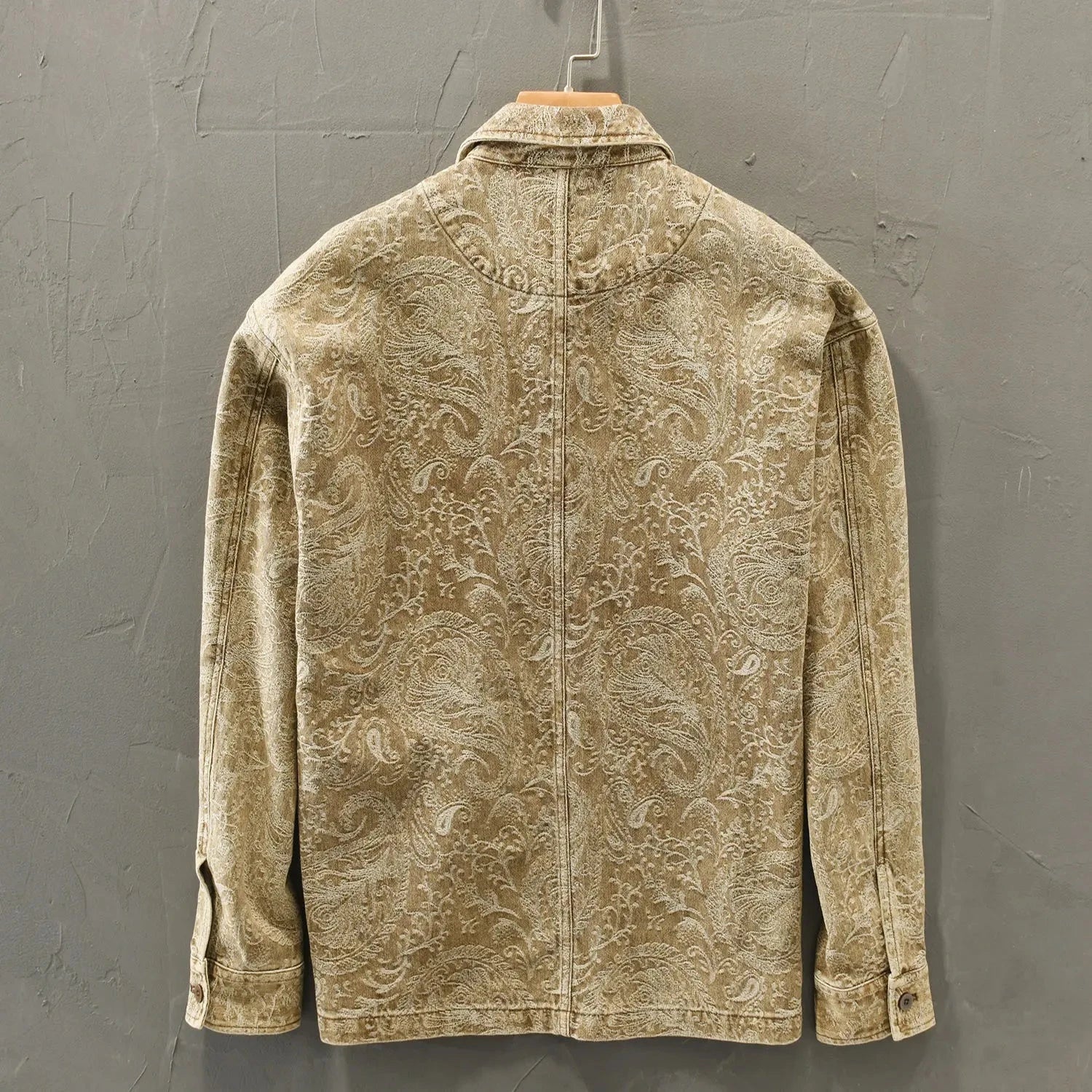 Herren Jacke Jacquardmuster | Lässige Vintage Hemdjacke braun [ Herrenkollektion - Jacken - Langarmhemden ] 214 - Herren Jacke Jacquardmuster Gratti Offiziell 