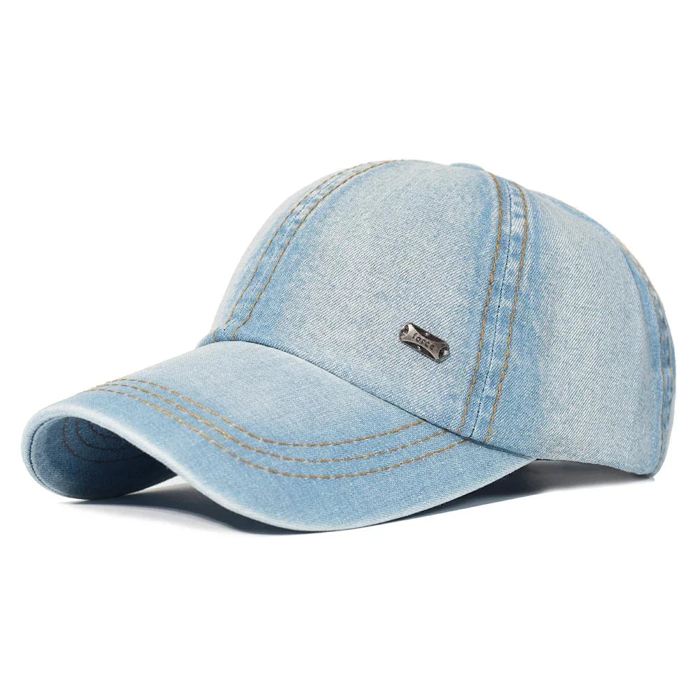 Herren Jeans Cap Washed Look | Lässige Baseball Kappe verstellbar blau [ Herrenkollektion - Caps - Accessoires ] 177 - Herren Jeans Cap Washed Look Gratti Paris Himmelblau 
