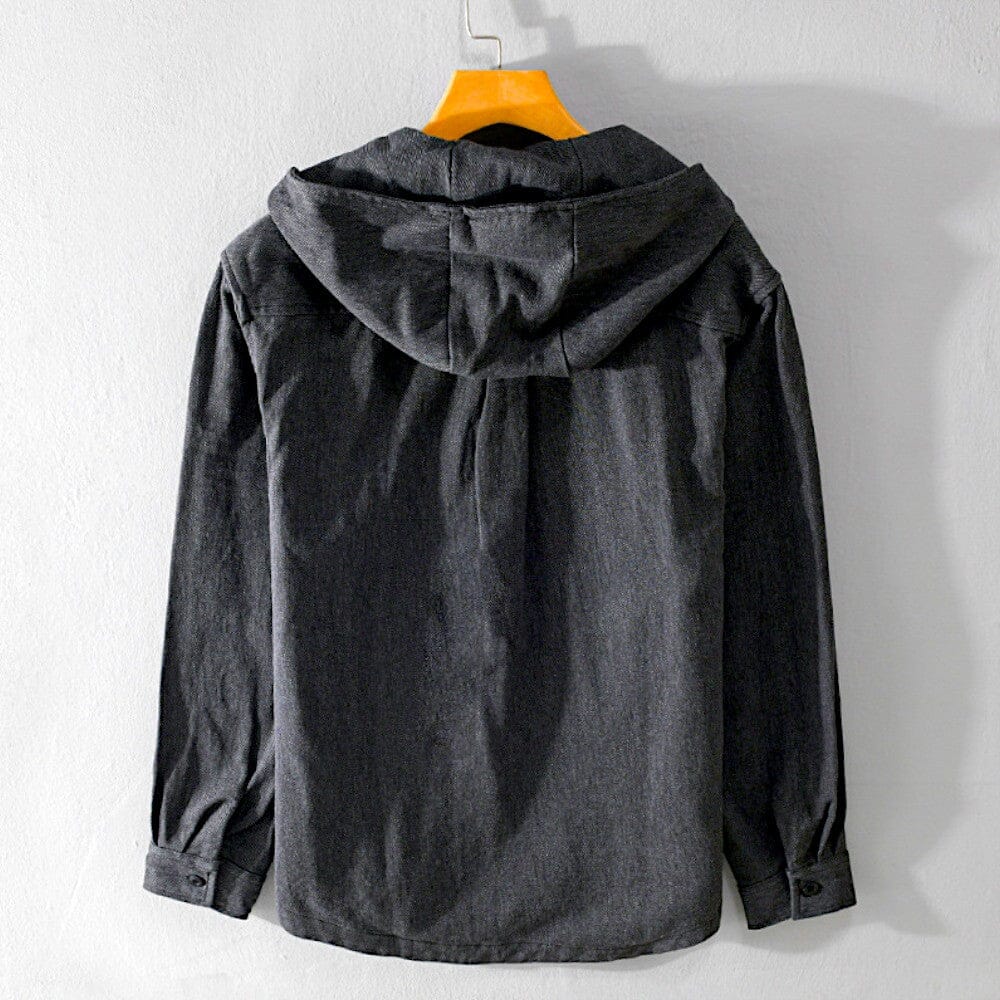 Herren Kapuzenjacke Retro-Stil | Lässiges Hemd mit Kapuze braun [ Herrenkollektion - Jacken - Langarmhemden ] 200 - Herren Kapuzenjacke Retro-Stil Gratti Offiziell 