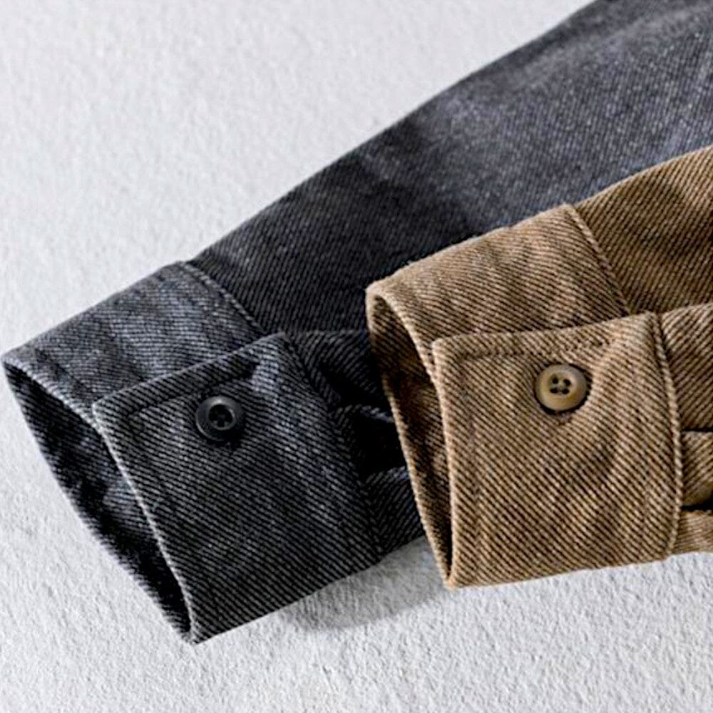 Herren Kapuzenjacke Retro-Stil | Lässiges Hemd mit Kapuze braun [ Herrenkollektion - Jacken - Langarmhemden ] 200 - Herren Kapuzenjacke Retro-Stil Gratti Offiziell 