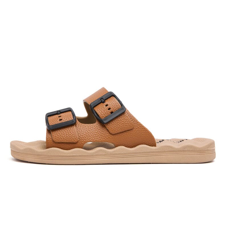 Herren Komfort-Pantoletten | Lässige Sandalen mit Fußbett braun [ Herrenkollektion - Schuhe - Sandalen ] 276 - Herren Komfort-Pantoletten Gratti Offiziell 