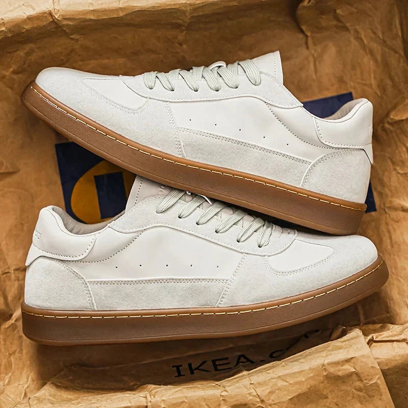Herren Leder Sneaker | Lässige Freizeitschuhe mit Gummisohle beige [ Herrenkollektion - Schuhe - Turnschuhe ] 253 - Herren Leder Sneaker Gratti Offiziell 