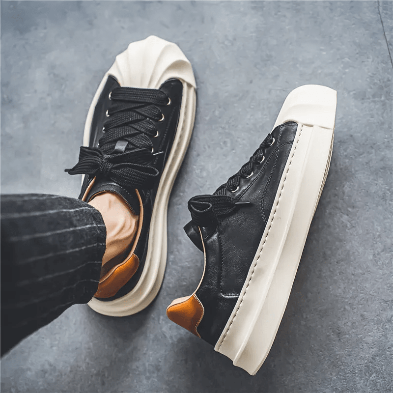 Herren Leder Sneaker | Urban Sneaker mit Wellensohle braun [ Herrenkollektion - Schuhe - Turnschuhe ] 269 - Herren Leder Sneaker Gratti Offiziell 