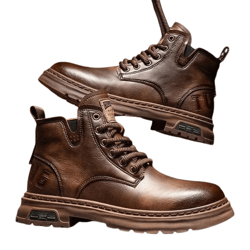 Herren Lederstiefel Rustikaler Stil | Robuste Worker Boots braun [ Herrenkollektion - Schuhe - Elegante Schuhe ] 260 - Herren Lederstiefel Rustikaler Stil Gratti Offiziell 