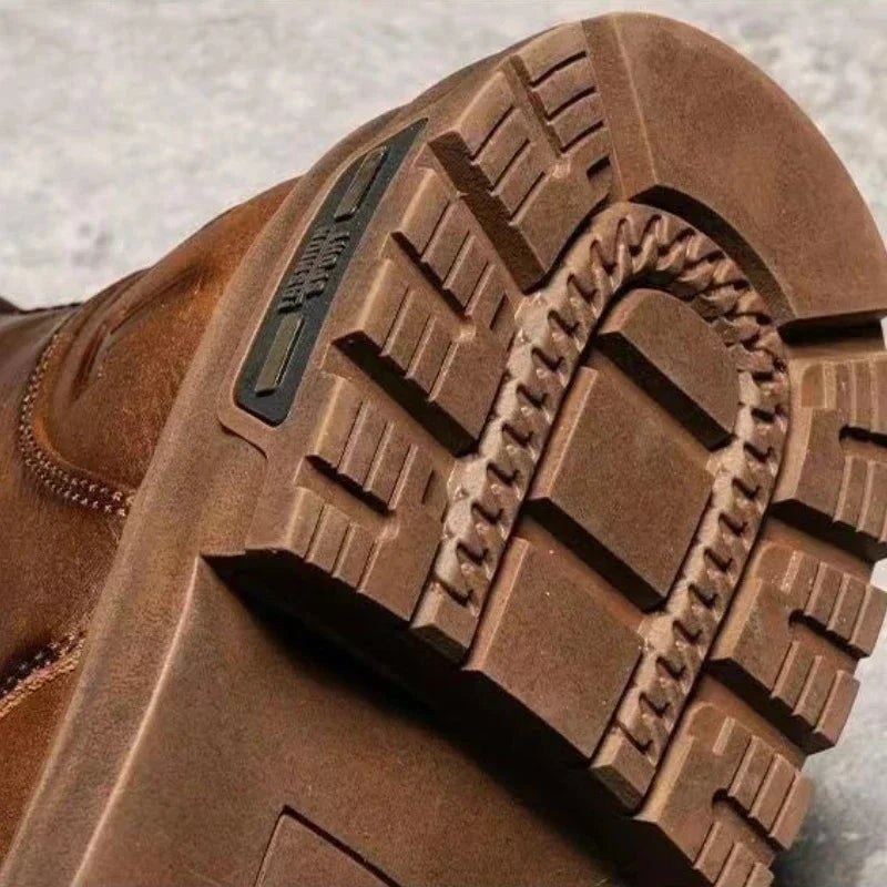 Herren Lederstiefel Rustikaler Stil | Robuste Worker Boots braun [ Herrenkollektion - Schuhe - Elegante Schuhe ] 260 - Herren Lederstiefel Rustikaler Stil Gratti Offiziell 