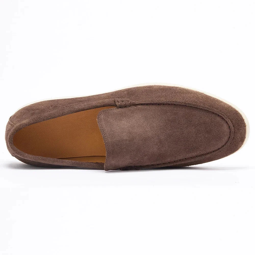 Herren Loafer Wildleder | Bequeme Slipper in Beige [ Herrenkollektion - Schuhe - Elegante Schuhe ] 46 - Herren Loafer Wildleder Gratti Paris 