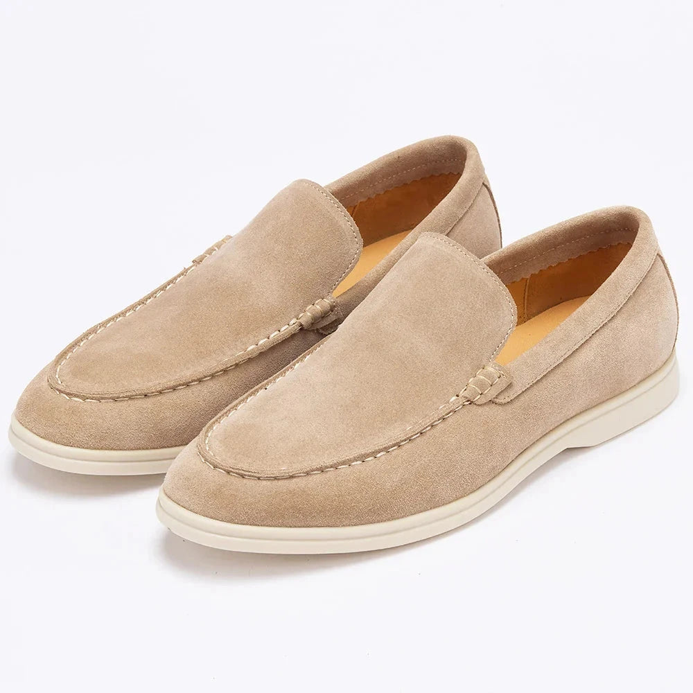 Herren Loafer Wildleder | Bequeme Slipper in Beige [ Herrenkollektion - Schuhe - Elegante Schuhe ] 46 - Herren Loafer Wildleder Gratti Paris 