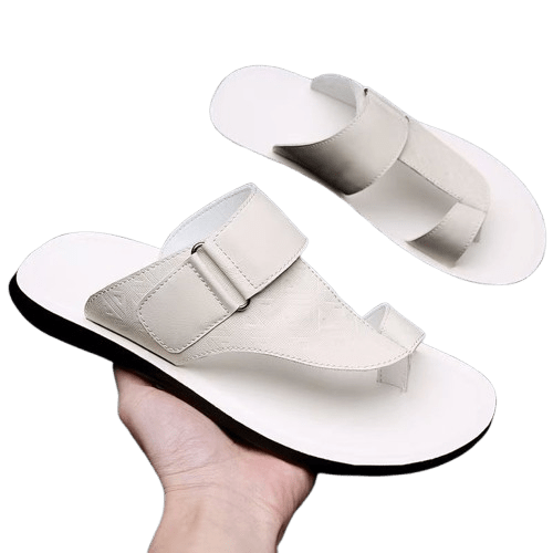 Herren Pantoletten Leder | Bequeme Sandalen mit Fußbett braun [ Herrenkollektion - Schuhe - Sandalen ] 287 - Herren Pantoletten Leder Gratti Offiziell 