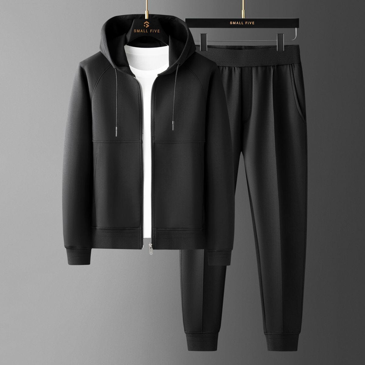 Herren Premium Trainingsanzug | Moderner Jogginganzug mit Hoodie braun [ Herrenkollektion - Jacken - Leinensets ] 167 - Herren Premium Trainingsanzug Gratti Paris 
