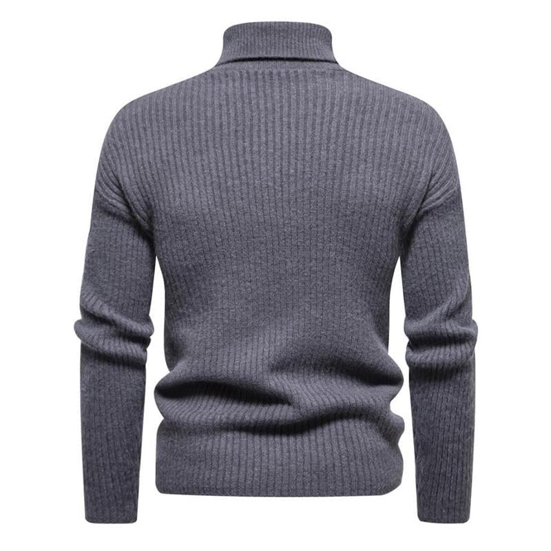 Herren Rollkragenpullover Slim Fit | Eleganter Strickpullover gerippt schwarz [ Herrenkollektion - Langarmhemden - Jacken ] 66 - Herren Rollkragenpullover Slim Fit Gratti Paris 