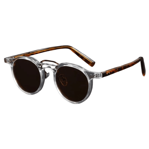 Herren Runde Sonnenbrille Retro | Transparente Brille mit Schildpatt-Bügeln [ Herrenkollektion - Sonnenbrille - Freizeitbrille ] 235 - Herren Runde Sonnenbrille Retro Gratti Offiziell 