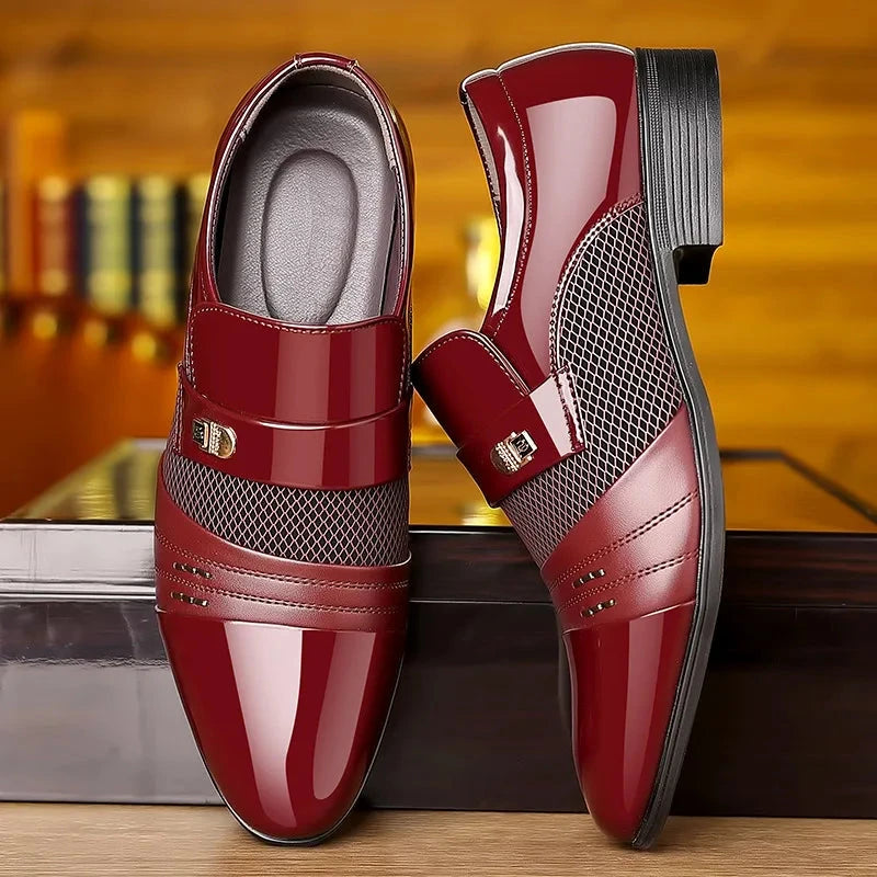 Herren Slip-On Schuhe mit Schnalle | Elegante Anzugschuhe schwarz [ Herrenkollektion - Schuhe - Elegante Schuhe ] 266 - Herren Slip-On Schuhe mit Schnalle Gratti Offiziell 
