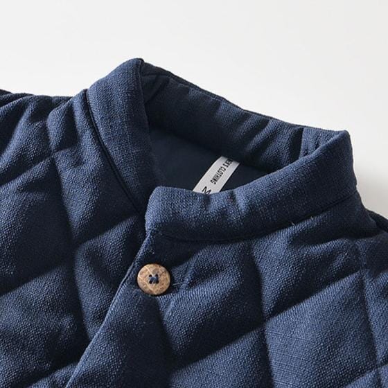 Herren Steppjacke Baumwolle | Lässige Jacke mit Stehkragen dunkelblau [ Herrenkollektion - Jacken - Langarmhemden ] 211 - Herren Steppjacke Baumwolle Gratti Offiziell 