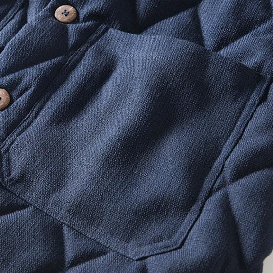 Herren Steppjacke Baumwolle | Lässige Jacke mit Stehkragen dunkelblau [ Herrenkollektion - Jacken - Langarmhemden ] 211 - Herren Steppjacke Baumwolle Gratti Offiziell 