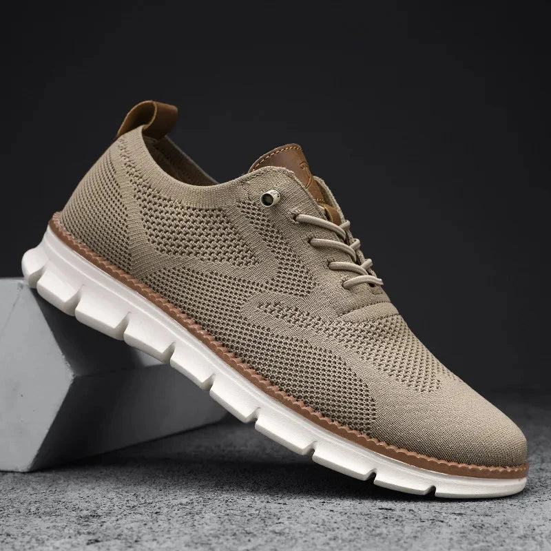 Herren Strick Sneaker | Casualschuhe mit Brogue Muster beige [ Herrenkollektion - Schuhe - Turnschuhe ] 258 - Herren Strick Sneaker Gratti Offiziell 