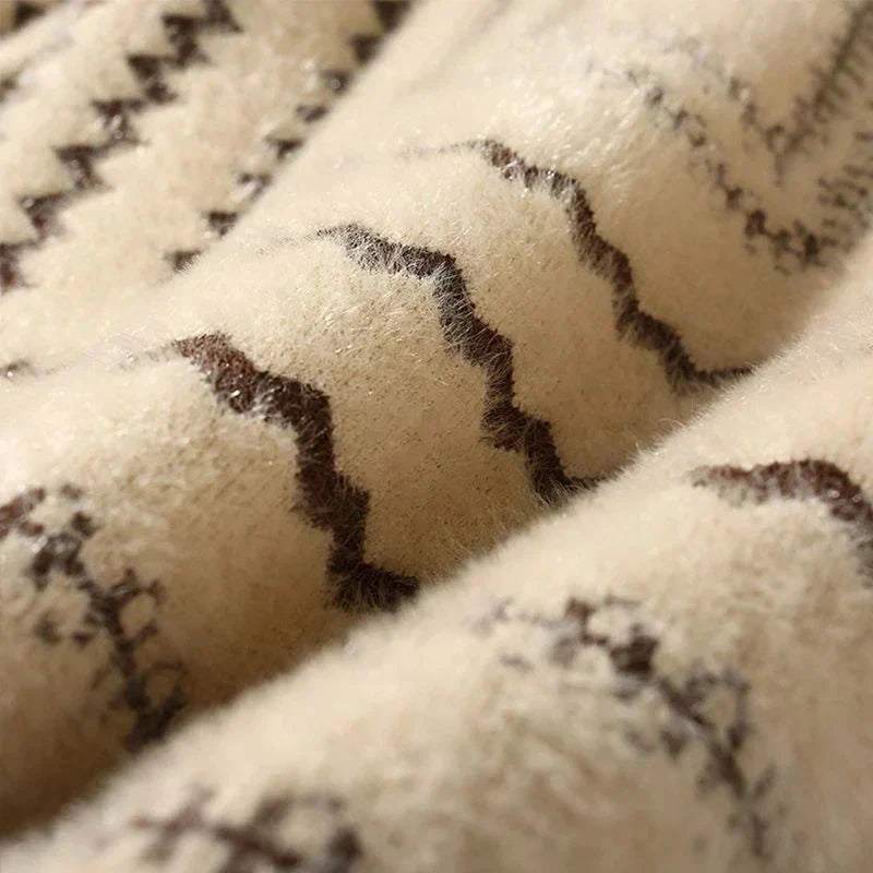 Herren Strickpullover Rollkragen | Warmer Wollpullover mit Zickzack-Muster beige [ Herrenkollektion - Langarmhemden - Jacken ] 197 - Herren Strickpullover Rollkragen Gratti Offiziell 