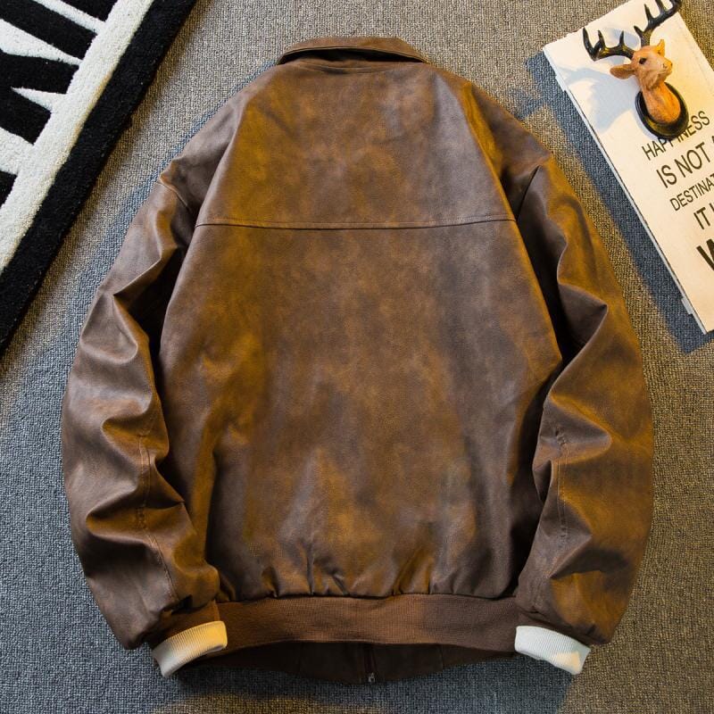 Herren Wildlederjacke | Braune Bomberjacke Blouson-Stil [ Herrenkollektion - Jacken - Langarmhemden ] 206 - Herren Wildlederjacke Gratti Offiziell 