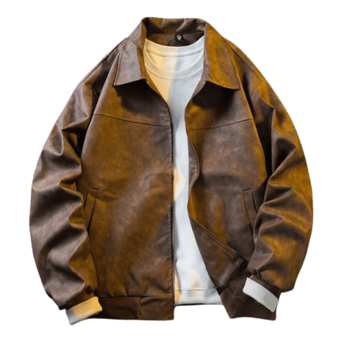 Herren Wildlederjacke | Braune Bomberjacke Blouson-Stil [ Herrenkollektion - Jacken - Langarmhemden ] 206 - Herren Wildlederjacke Gratti Offiziell 