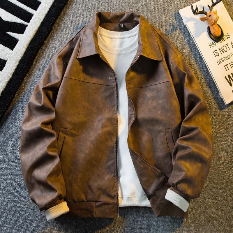 Herren Wildlederjacke | Braune Bomberjacke Blouson-Stil [ Herrenkollektion - Jacken - Langarmhemden ] 206 - Herren Wildlederjacke Gratti Offiziell M 