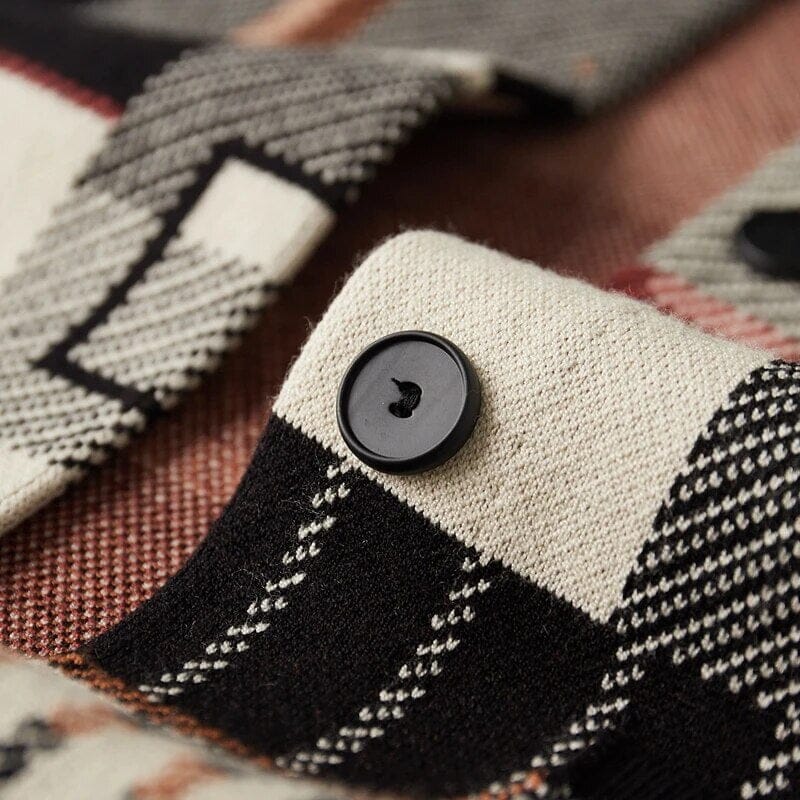 Herren Wollcardigan mit Muster | Offene Strickjacke im abstrakten Design [ Herrenkollektion - Jacken - Langarmhemden ] 212 - Herren Wollcardigan mit Muster Gratti Offiziell 